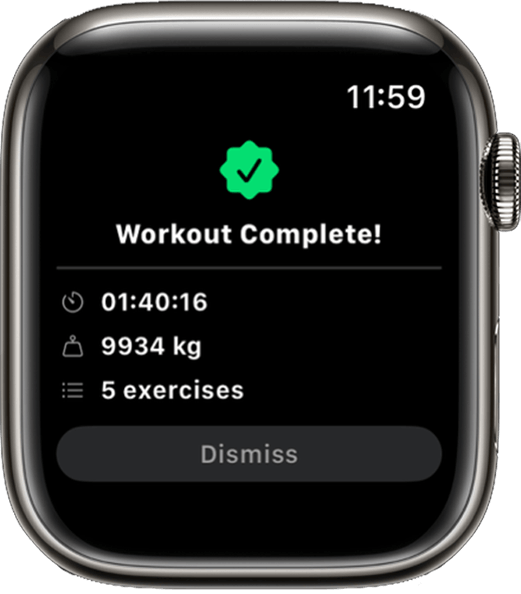 Workout summary on Apple Watch